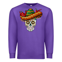 Purple cinco de mayo sombrero skull Premium Sweatshirt - BarkalooDesign