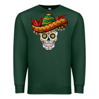 Sports Green cinco de mayo sombrero skull Premium Sweatshirt - BarkalooDesign