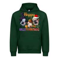 Forest Green Happy Hallothanksmas Cows Urban Hoodie - BundleAndBundleShop