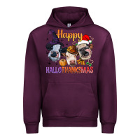 Mauve Wine Happy Hallothanksmas Cows Urban Hoodie - BundleAndBundleShop