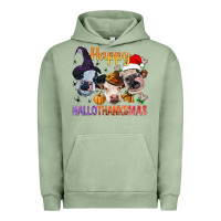 Pigment Oil Green Happy Hallothanksmas Cows Urban Hoodie - BundleAndBundleShop
