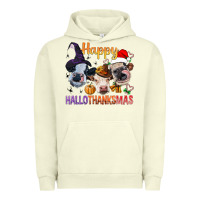 Pigment Pistachio Happy Hallothanksmas Cows Urban Hoodie - BundleAndBundleShop