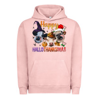 Pigment Salmon Happy Hallothanksmas Cows Urban Hoodie - BundleAndBundleShop