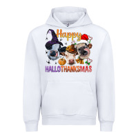 White Happy Hallothanksmas Cows Urban Hoodie - BundleAndBundleShop