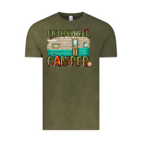 Vintage Olive fifth wheel camper Vintage Tee - texasbilliewilder
