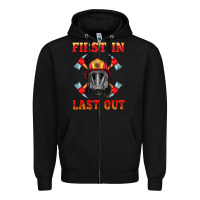 Black firefighter face mask with axes Zipper Hoodie - HRA Design Shop