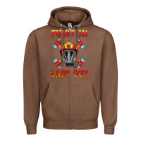 Chestnut firefighter face mask with axes Zipper Hoodie - HRA Design Shop