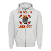 Dove Grey firefighter face mask with axes Zipper Hoodie - HRA Design Shop
