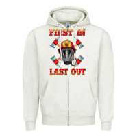 Oatmeal Heather firefighter face mask with axes Zipper Hoodie - HRA Design Shop