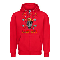 Red firefighter face mask with axes Zipper Hoodie - HRA Design Shop