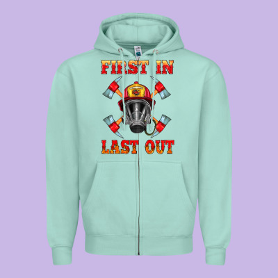 Firefighter Face Mask With Axes Zipper Hoodie Designed By Hra Design Shop