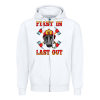White firefighter face mask with axes Zipper Hoodie - HRA Design Shop