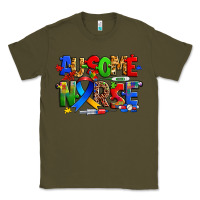 Army Green ausome autism nurse Classic Tee - Zillion Design Studio