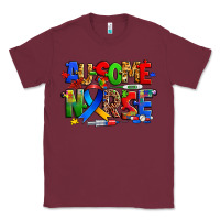 Burgundy ausome autism nurse Classic Tee - Zillion Design Studio