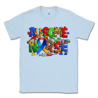 Dusty Blue ausome autism nurse Classic Tee - Zillion Design Studio