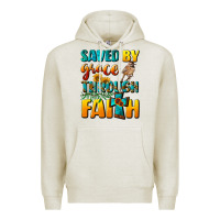 Oatmeal Heather saved by grace through faith Premium Hoodie - NancyCooperArtShop