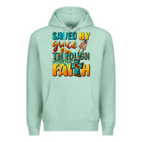 Seafoam saved by grace through faith Premium Hoodie - NancyCooperArtShop