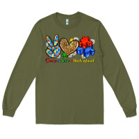 Army Green peace love understand Long Sleeve Tee - Zillion Design Studio