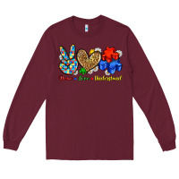 Burgundy peace love understand Long Sleeve Tee - Zillion Design Studio