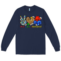 Navy peace love understand Long Sleeve Tee - Zillion Design Studio