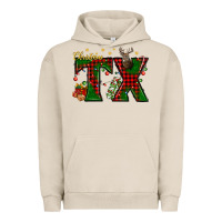Pigment French Oak Christmas Texas With Deer Urban Hoodie - BundleAndBundleShop