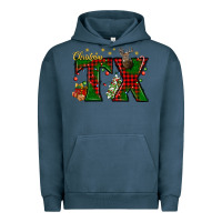Pigment Midnight Navy Christmas Texas With Deer Urban Hoodie - BundleAndBundleShop