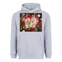 Heather Grey playing cards and pearls Heavyweight Hoodie - AdoDesignShop