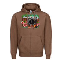 Chestnut floral lotus leaf film roll vintage camera Zipper Hoodie - FaDigitalArtStudio