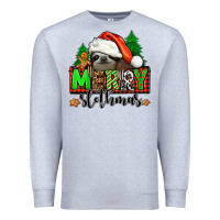 Heather Grey merry slothmas Premium Sweatshirt - Jasminsmagicworld