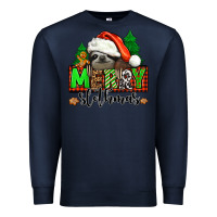 Navy merry slothmas Premium Sweatshirt - Jasminsmagicworld