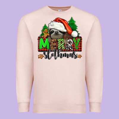 Merry Slothmas Premium Sweatshirt Designed By Jasminsmagicworld