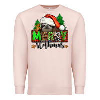 Pale Pink merry slothmas Premium Sweatshirt - Jasminsmagicworld
