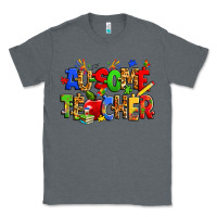 Charcoal Heather ausome autism teacher Classic Tee - Zillion Design Studio
