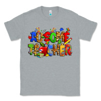 Heather Grey ausome autism teacher Classic Tee - Zillion Design Studio