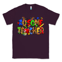 Plum ausome autism teacher Classic Tee - Zillion Design Studio