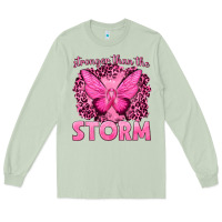 Matcha Stronger Than The Storm Breast Cancer Long Sleeve Tee - texasbilliewilder