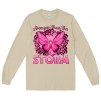 Mushroom Stronger Than The Storm Breast Cancer Long Sleeve Tee - texasbilliewilder