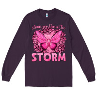 Plum Stronger Than The Storm Breast Cancer Long Sleeve Tee - texasbilliewilder