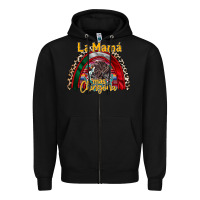 Black la mama mas chingona Zipper Hoodie - RacoonDesign