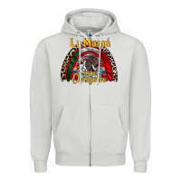 Dove Grey la mama mas chingona Zipper Hoodie - RacoonDesign