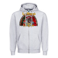 Heather Grey la mama mas chingona Zipper Hoodie - RacoonDesign