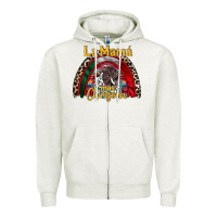 Oatmeal Heather la mama mas chingona Zipper Hoodie - RacoonDesign