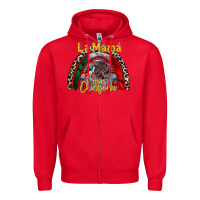 Red la mama mas chingona Zipper Hoodie - RacoonDesign