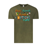 Vintage Olive fires friends drinks camping crew Vintage Tee - texasbilliewilder