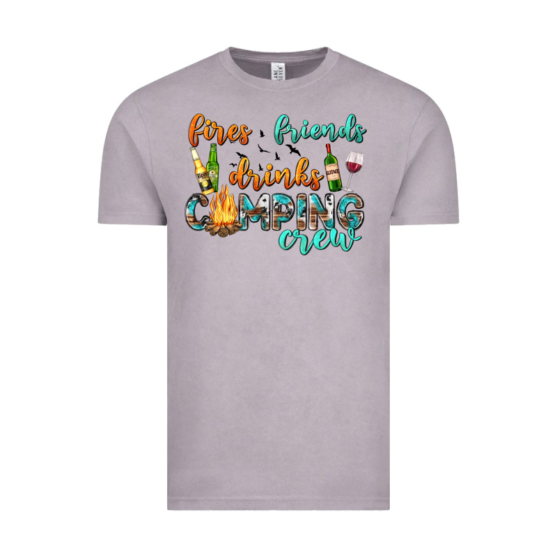 Fires Friends Drinks Camping Crew Vintage Tee by texasbilliewilder | Teevron