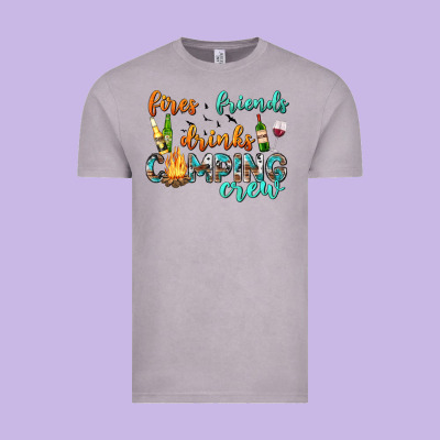 Vintage Tee fires friends drinks camping crew