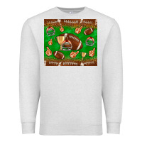 Oatmeal Heather football leopard Premium Sweatshirt - NancyCooperArtShop