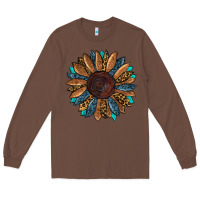 Chestnut fall tooled lather leopard Long Sleeve Tee - RanaPortraitStore