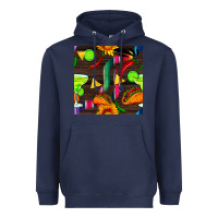 Navy margarita and taco seamless pattern Heavyweight Hoodie - BundleAndBundleShop