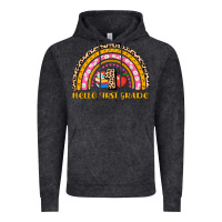 Vintage Black back to school rainbow hello first grade Vintage Hoodie - AdoDesignShop